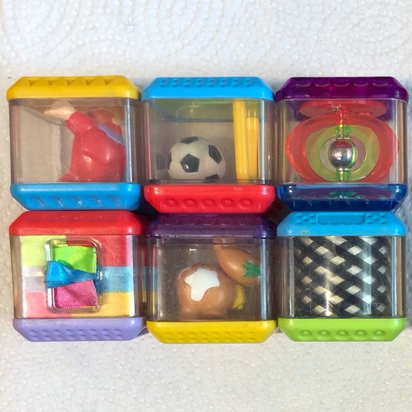 6 Vintage Fisher Price Peek-A-Boo Blocks. Mixed Themes. Set #4. - Picture 4 of 8